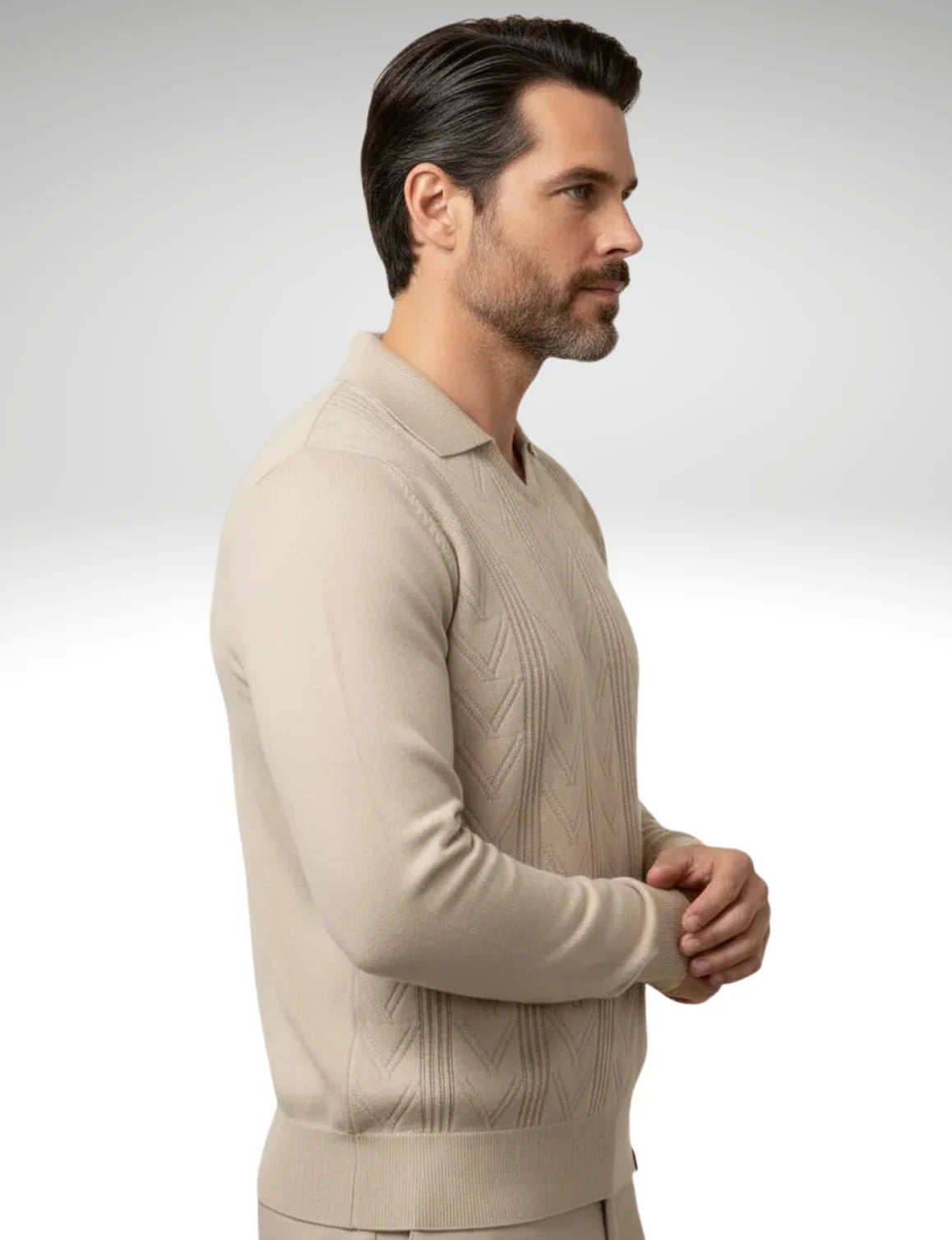 Millfield Chevron Polo‑Knit Jumper