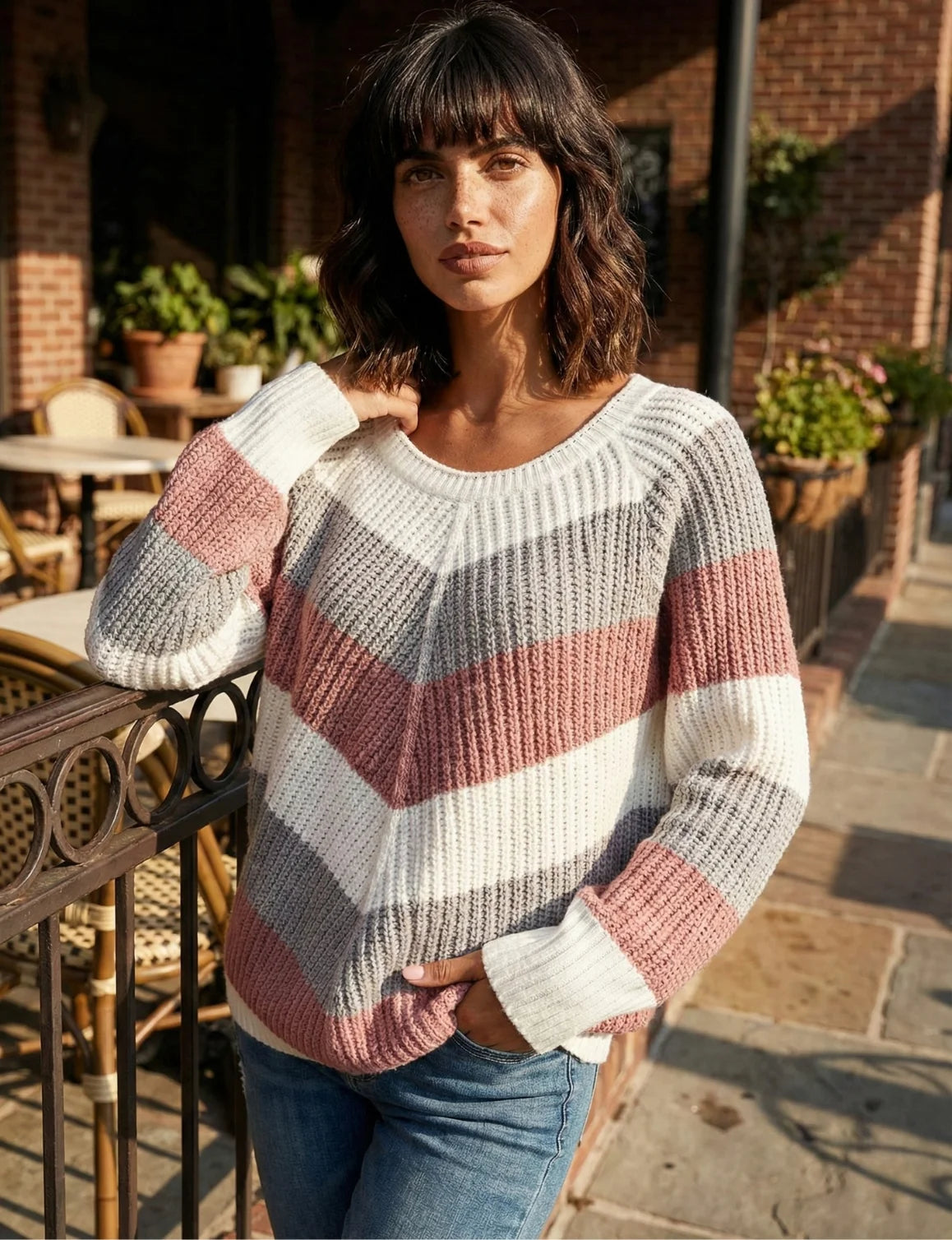 Millfield | Rosewood Chevron Jumper