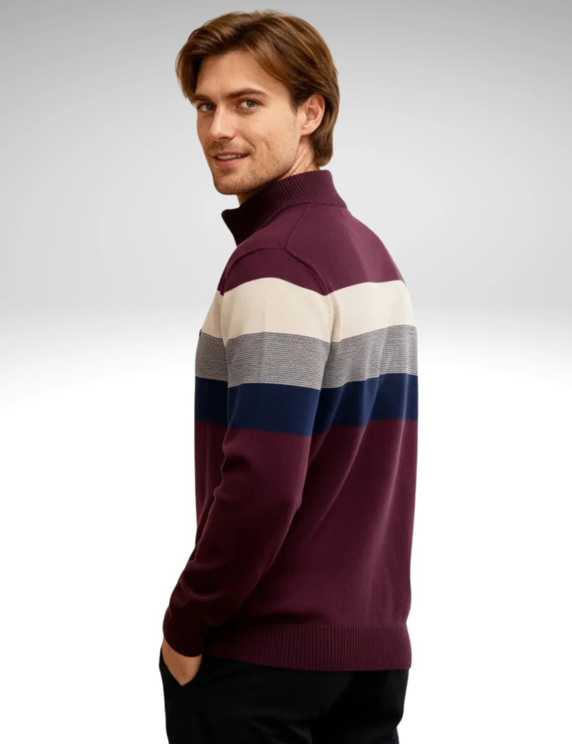 Millfield Colourblock Half‑Zip Jumper