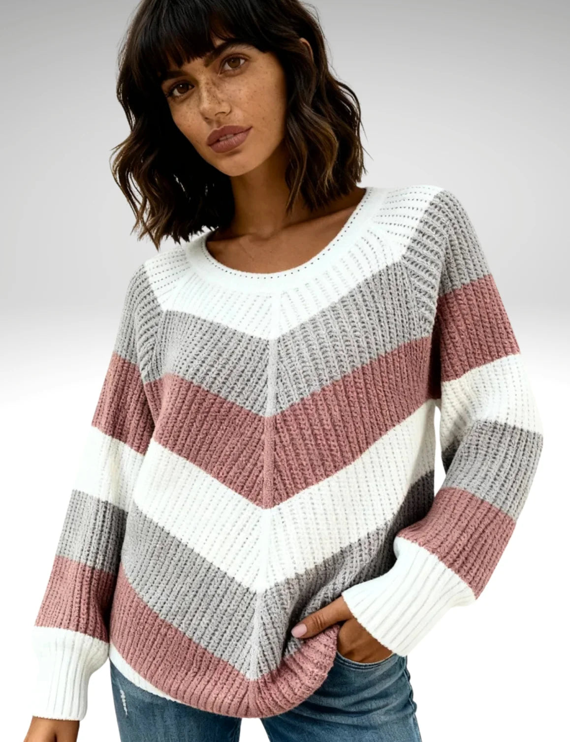 Millfield | Rosewood Chevron Jumper