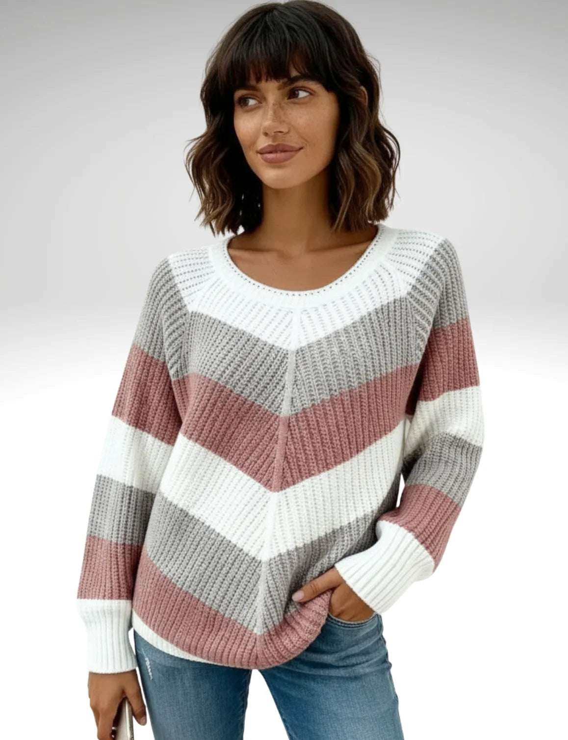 Millfield | Rosewood Chevron Jumper