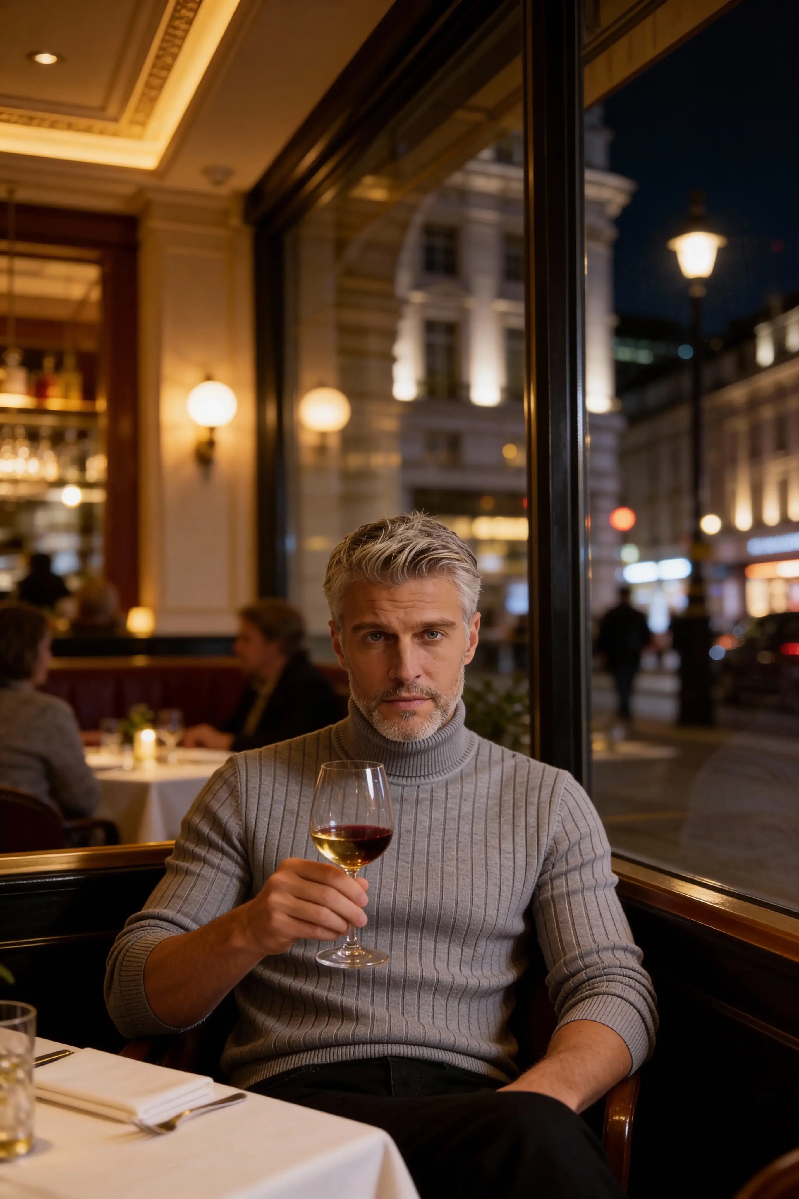 Millfield Stone Roll-Neck Jumper