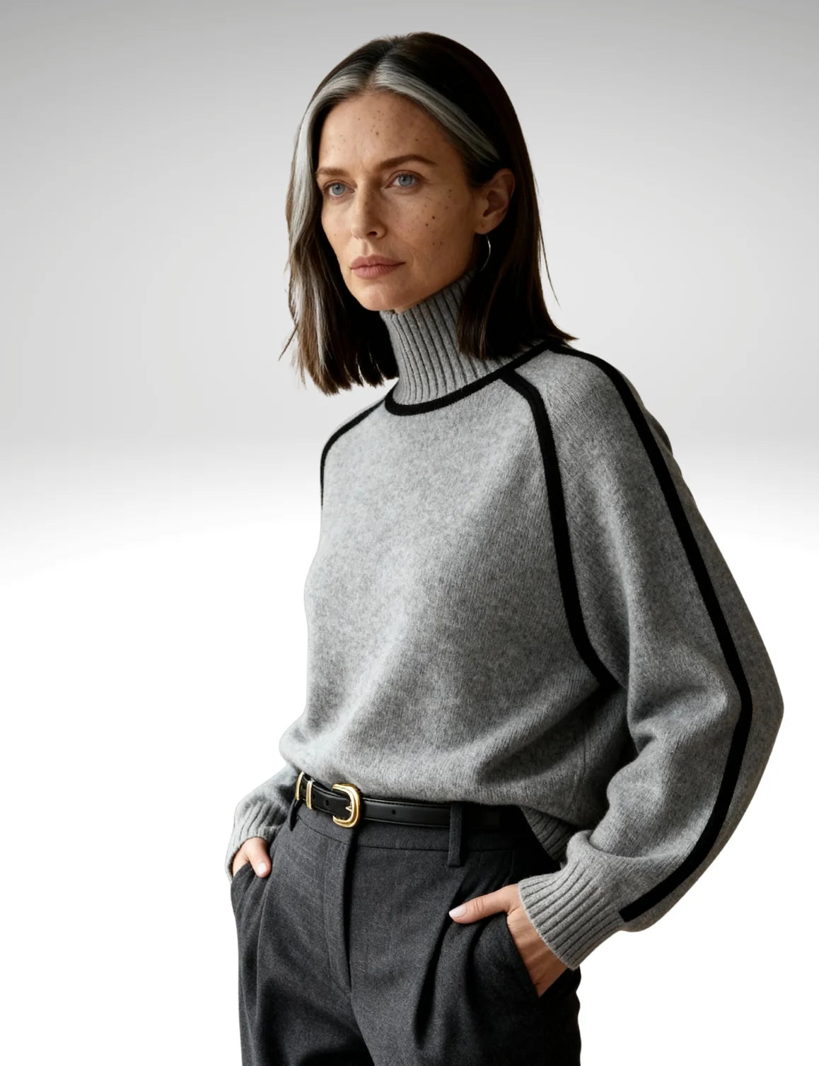 Millfield | Contrast Trim Roll-Neck Jumper