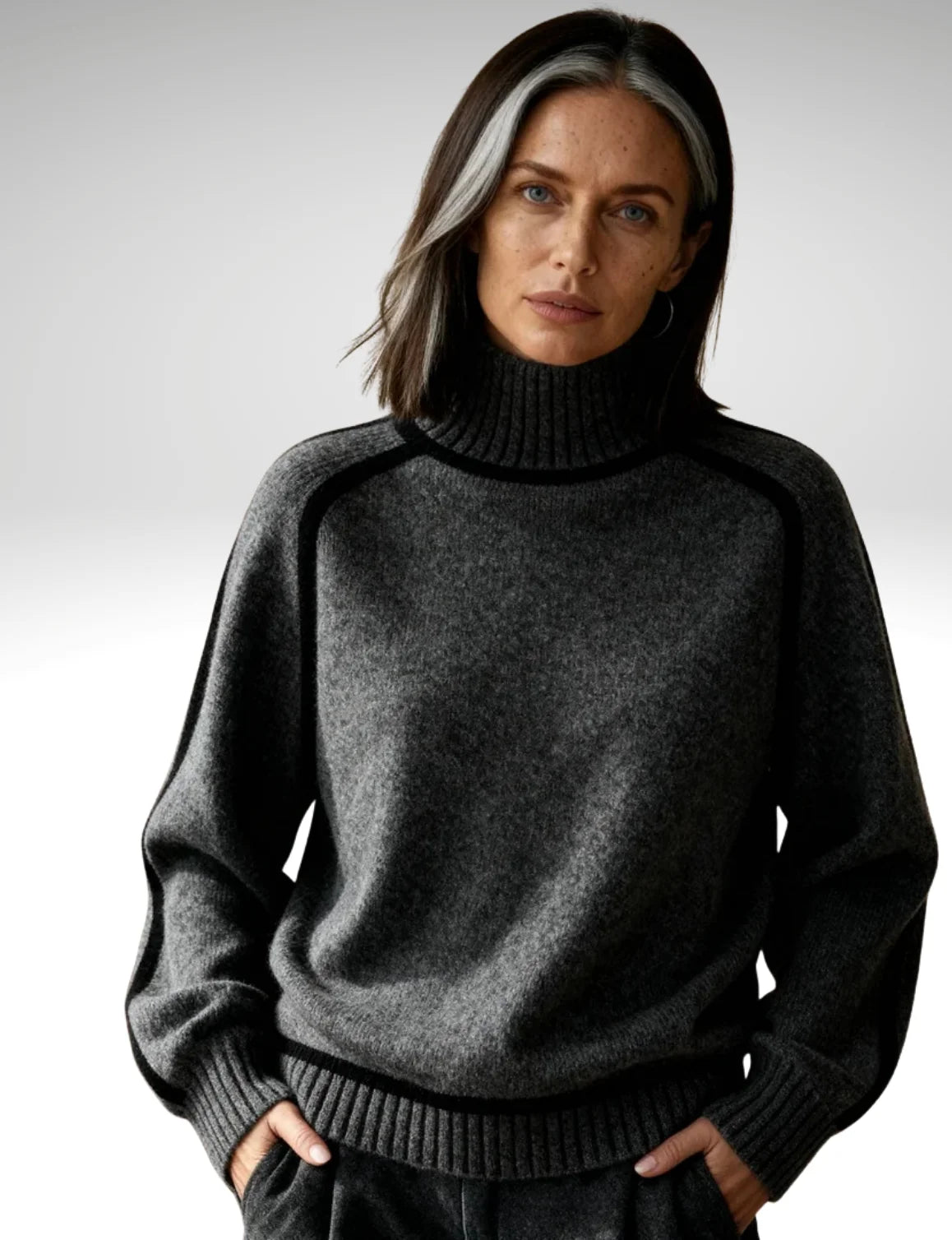 Millfield | Contrast Trim Roll-Neck Jumper