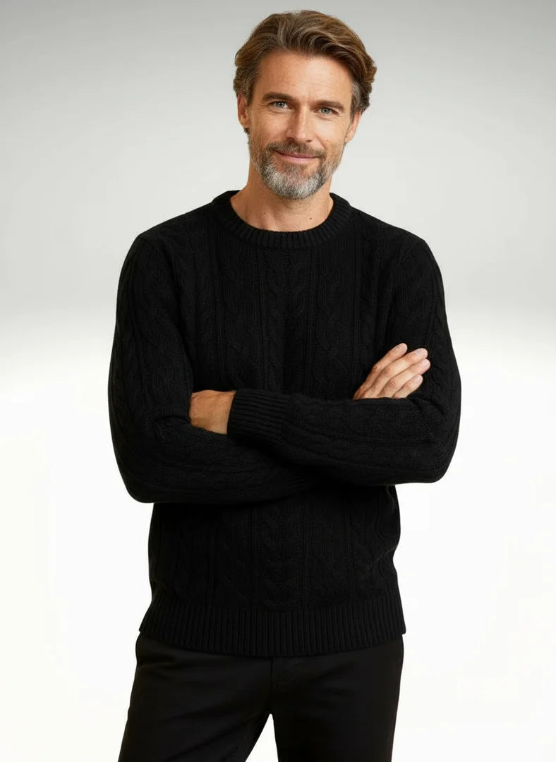 Millfield Cable Crew Jumper — Soft Oat Cream