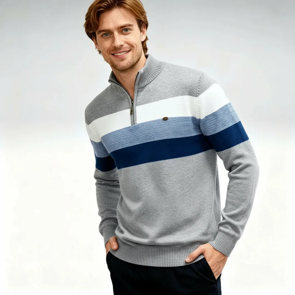 Millfield Colourblock Half‑Zip Jumper