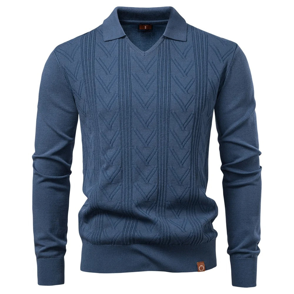 Millfield Chevron Polo‑Knit Jumper