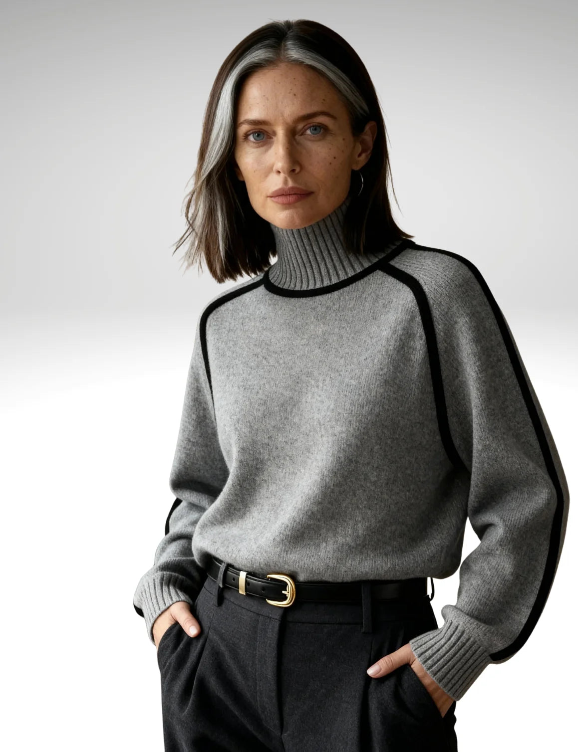 Millfield | Contrast Trim Roll-Neck Jumper