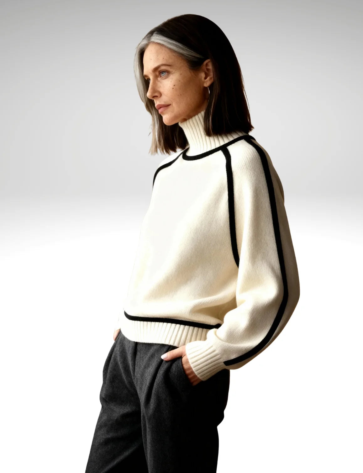 Millfield | Contrast Trim Roll-Neck Jumper