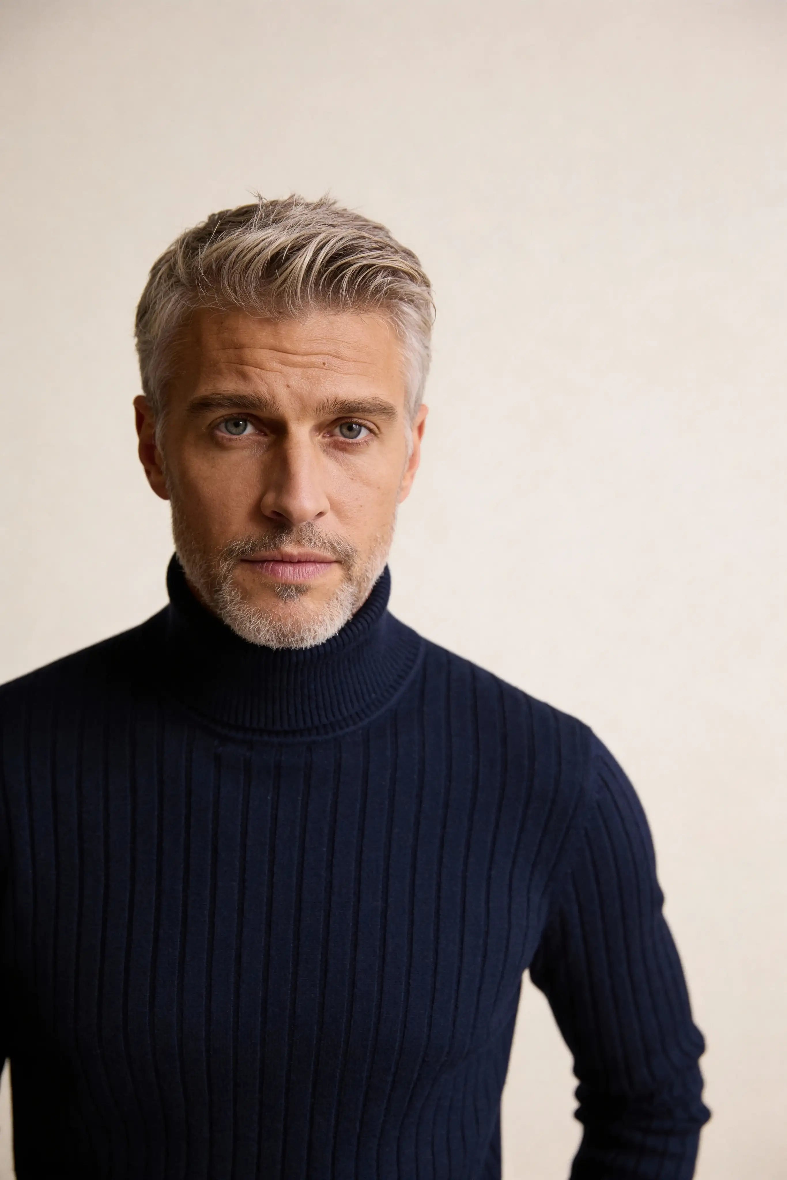 Millfield Stone Roll-Neck Jumper