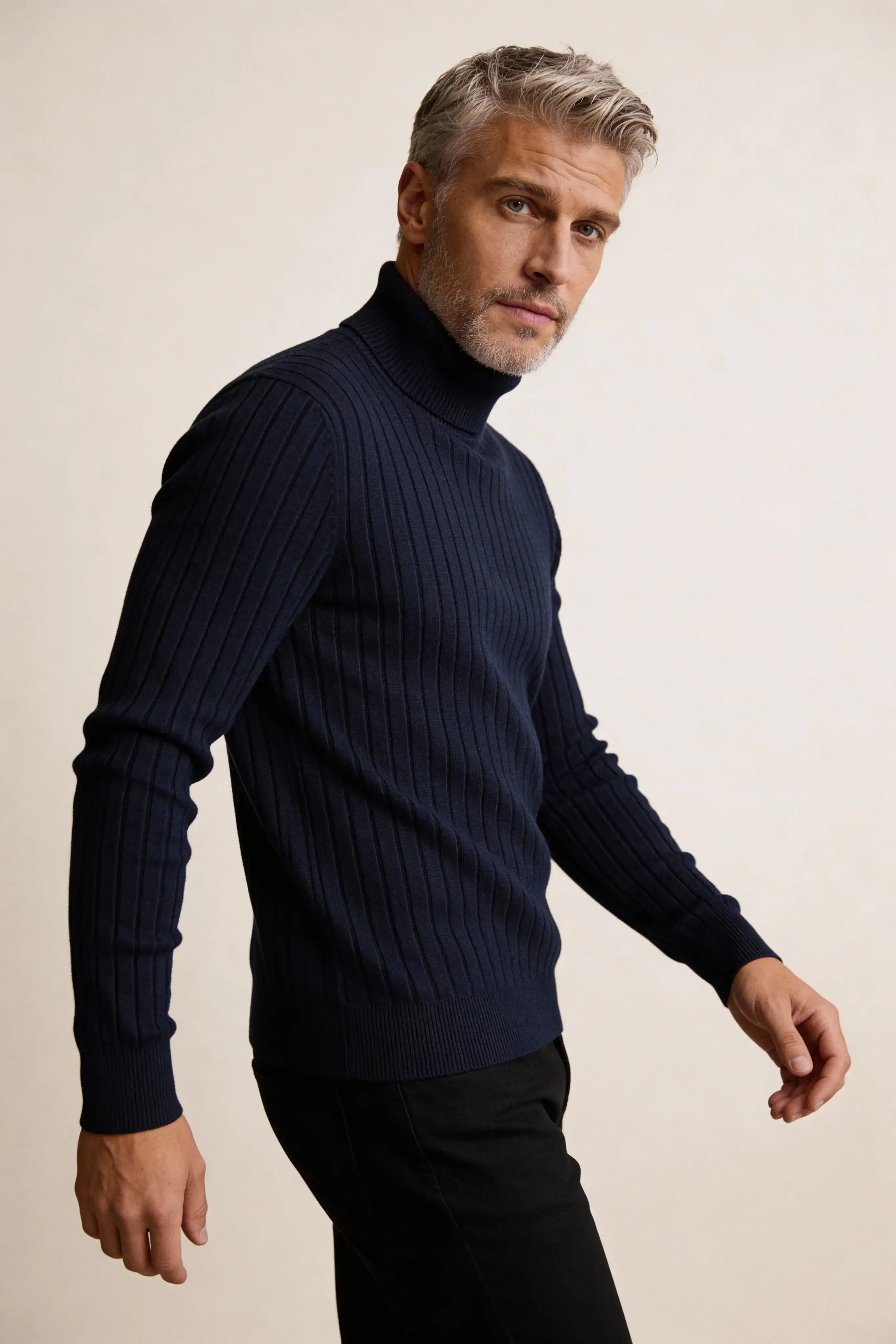 Millfield Stone Roll-Neck Jumper