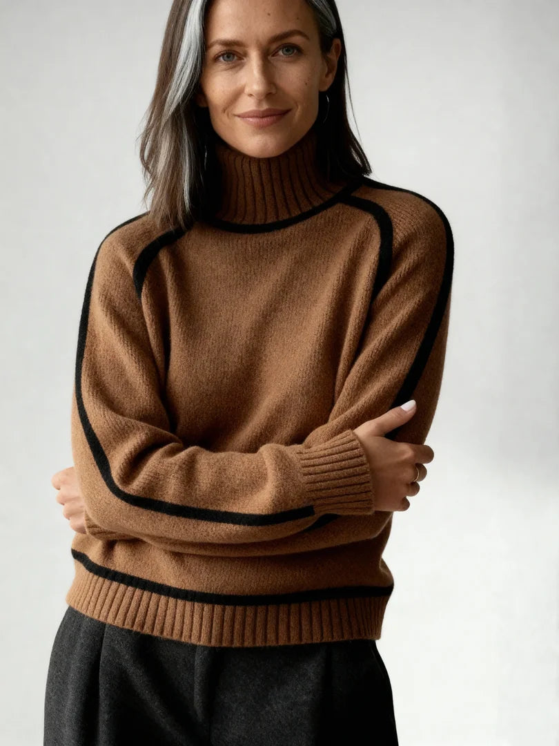 Millfield | Contrast Trim Roll-Neck Jumper