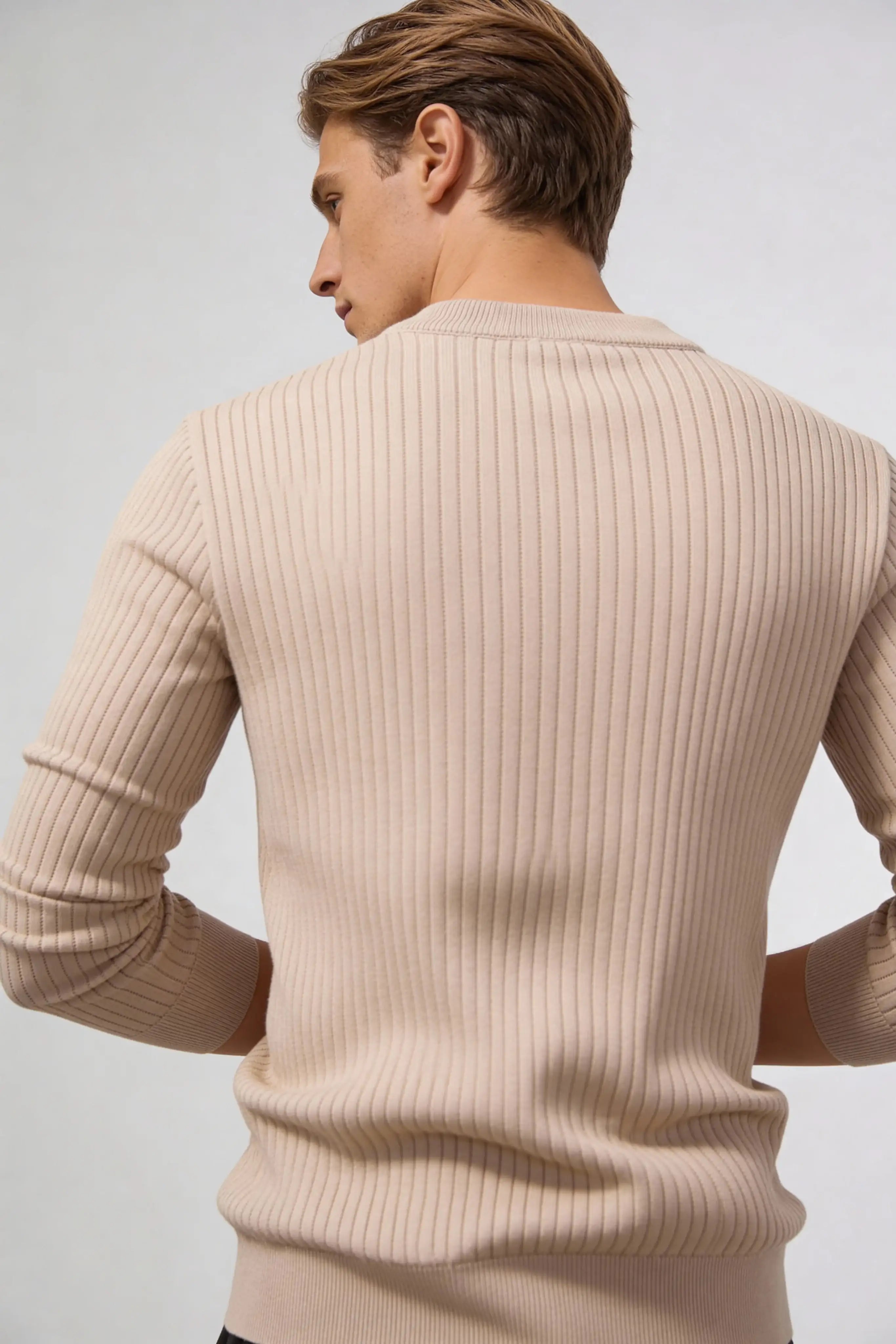 Millfield Stone Ribbed Henley